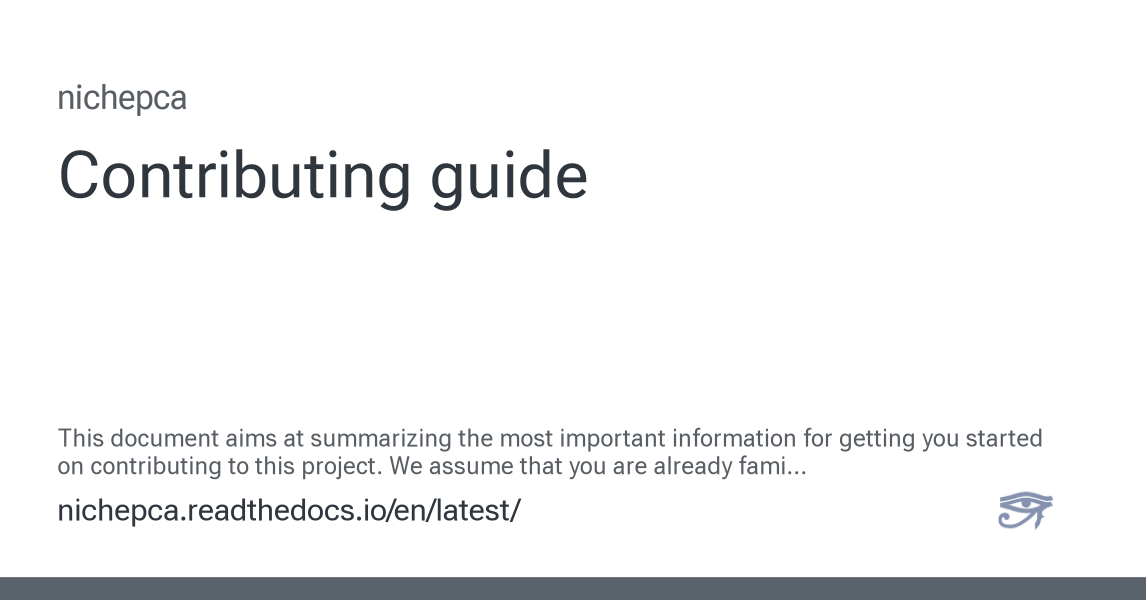 Contributing guide — nichepca